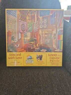 NIB Sunsout "Stitched With Love" Art By Joseph Burgess 1000 Piece Jigsaw Puzzle